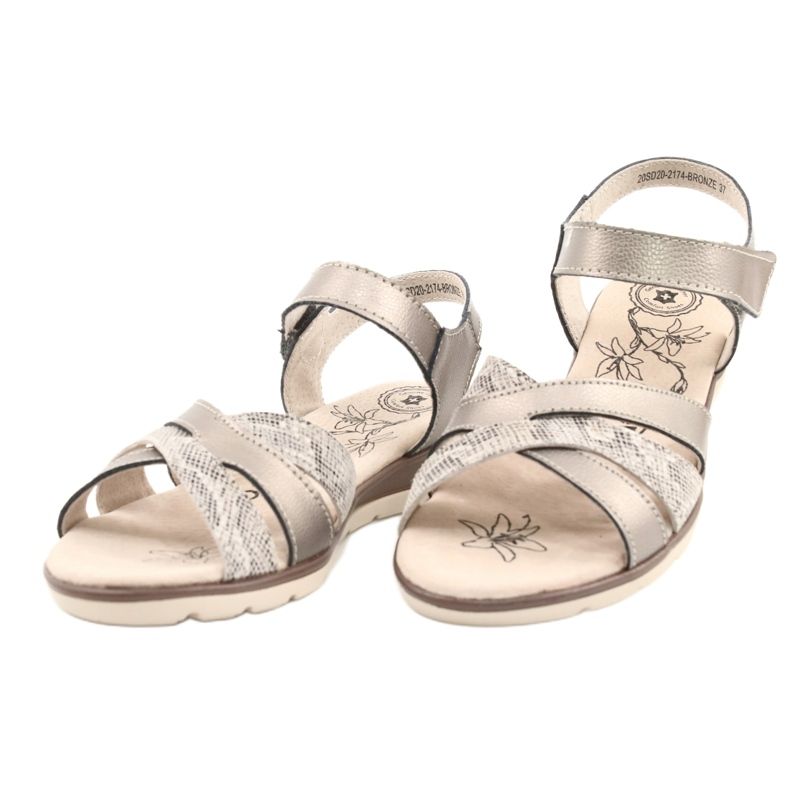 Evento Udobne kožne sandale 20SD20-2174 Bronca bež smeđa višebojan 1