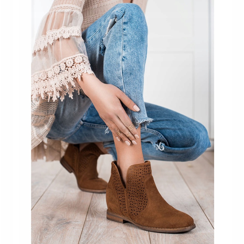 S. BARSKI Proljetne čizme s izrezanim S.BARSKIM smeđa 1