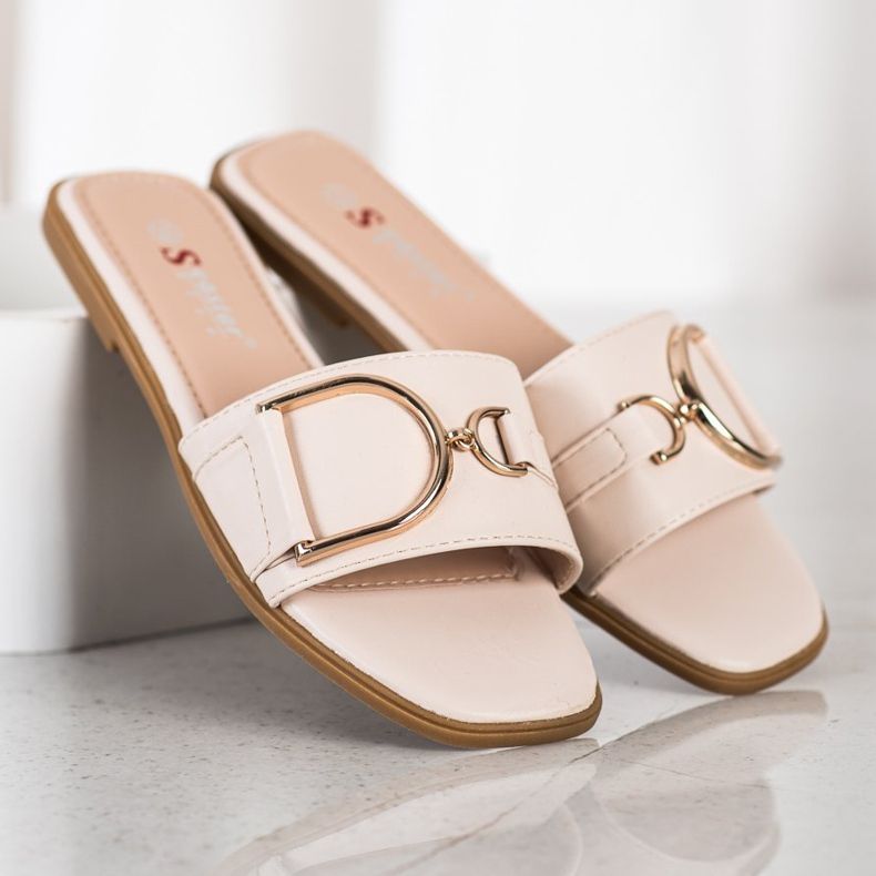 Seastar Elegantne papuče s ukrasom bež 1