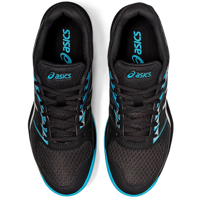 Asics Upcourt 4 crne i plave muške cipele za odbojku 1071A053 020 crna crna 1