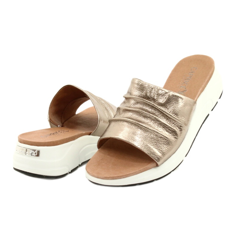 Caprice Udobne ženske papuče Taupe metalik 9-27203-26 341 smeđa zlatna 3