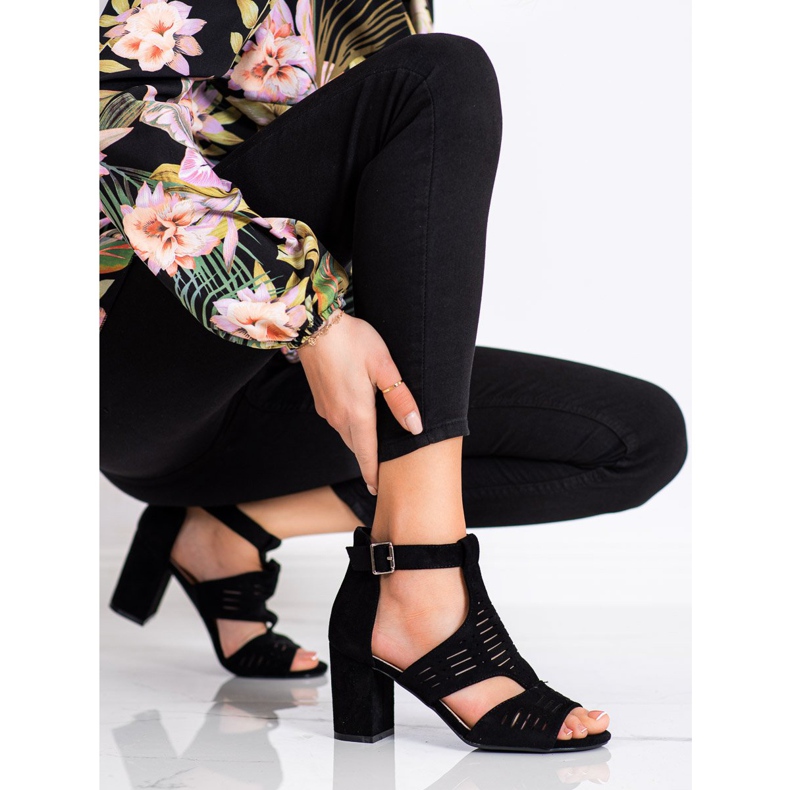 Sergio Leone Ažurne sandale Sergia Leonea crna 1