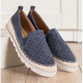 SHELOVET Ažurni slipony sa antilopom tamnoplava 2