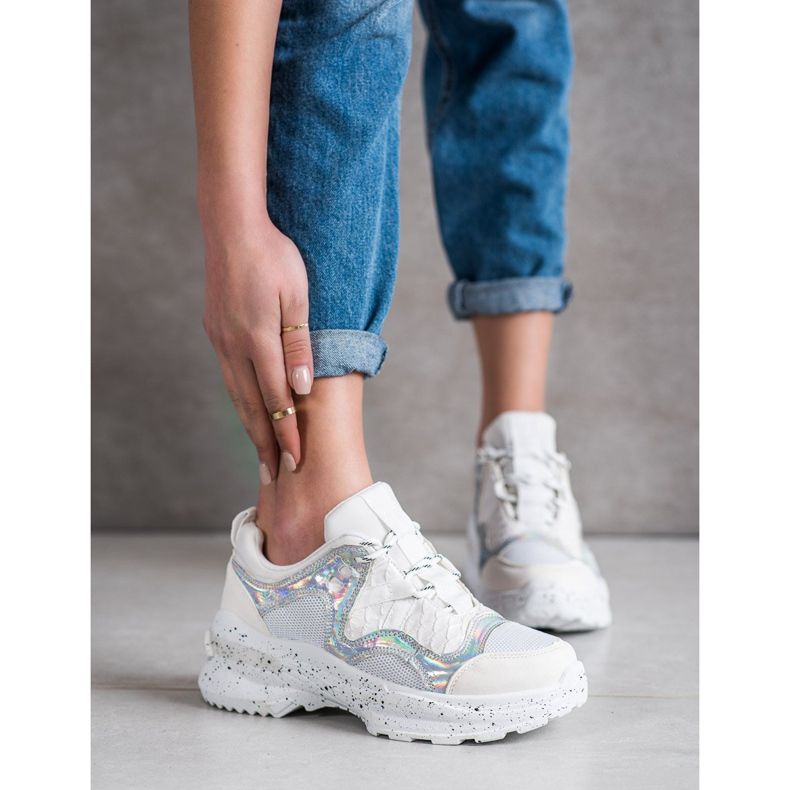 SHELOVET Tenisice s Holo efektom bijela raznobojna 1