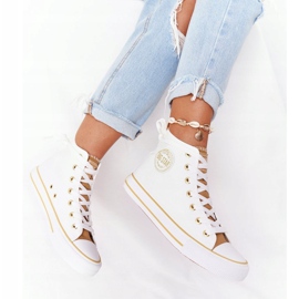 Ženske visoke tenisice Big Star HH274450 Bijele bež bijela 2