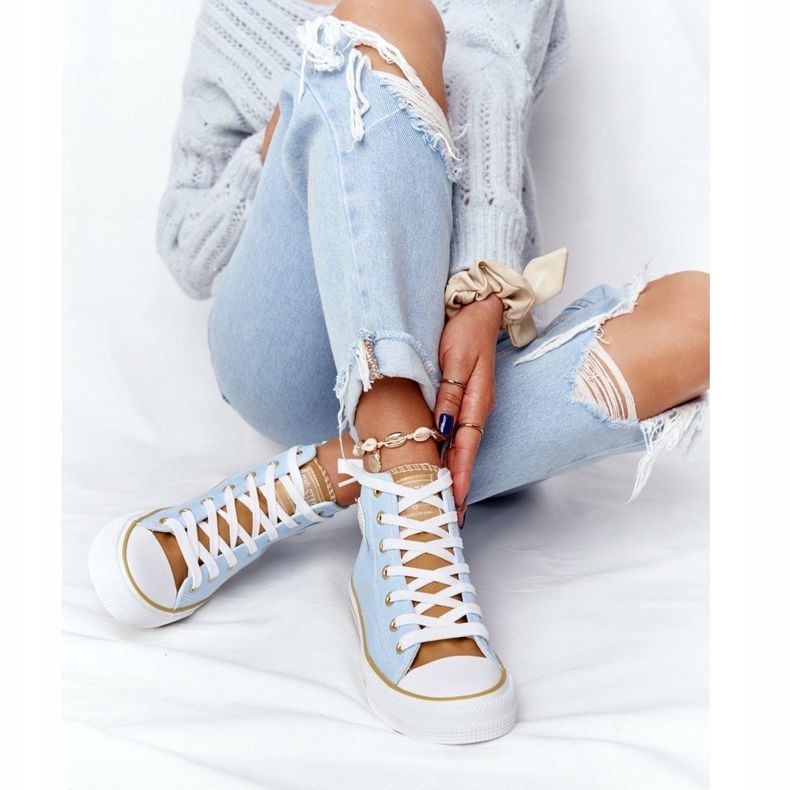 Ženske visoke tenisice Big Star HH274449 Plave plava 1