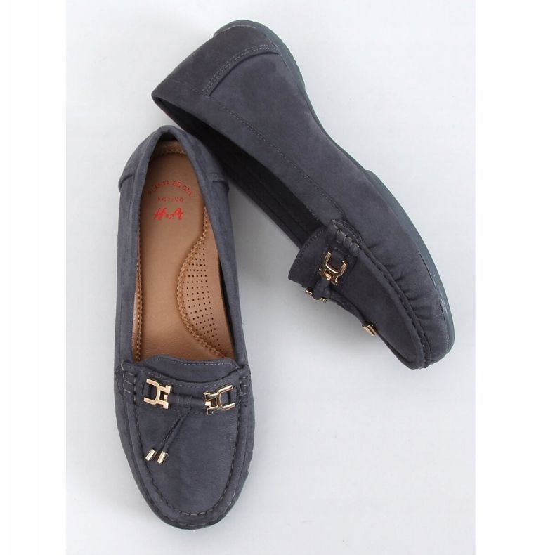 Sive ženske mokasine na sivom H9228 Gris siva 1