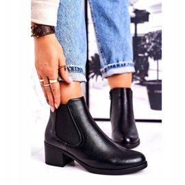 J. Star Ženske tople čizme Jodhpur čizme na petu crne zauvijek crno 1