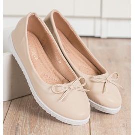 Diamantique Modne balerinke s eko kožom bež 1