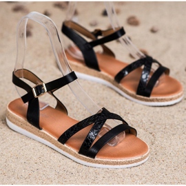 Weide Udobne crne sandale crno 1