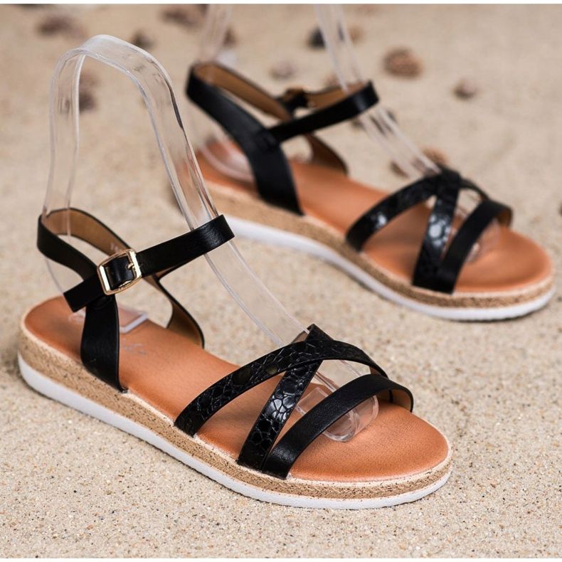 Weide Udobne crne sandale crno 1