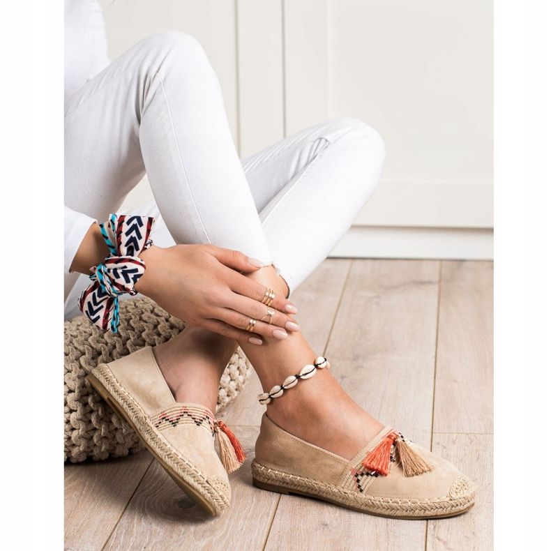Best Shoes Modne espadrile s ukrasima bež 1
