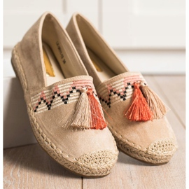 Best Shoes Modne espadrile s ukrasima bež 2