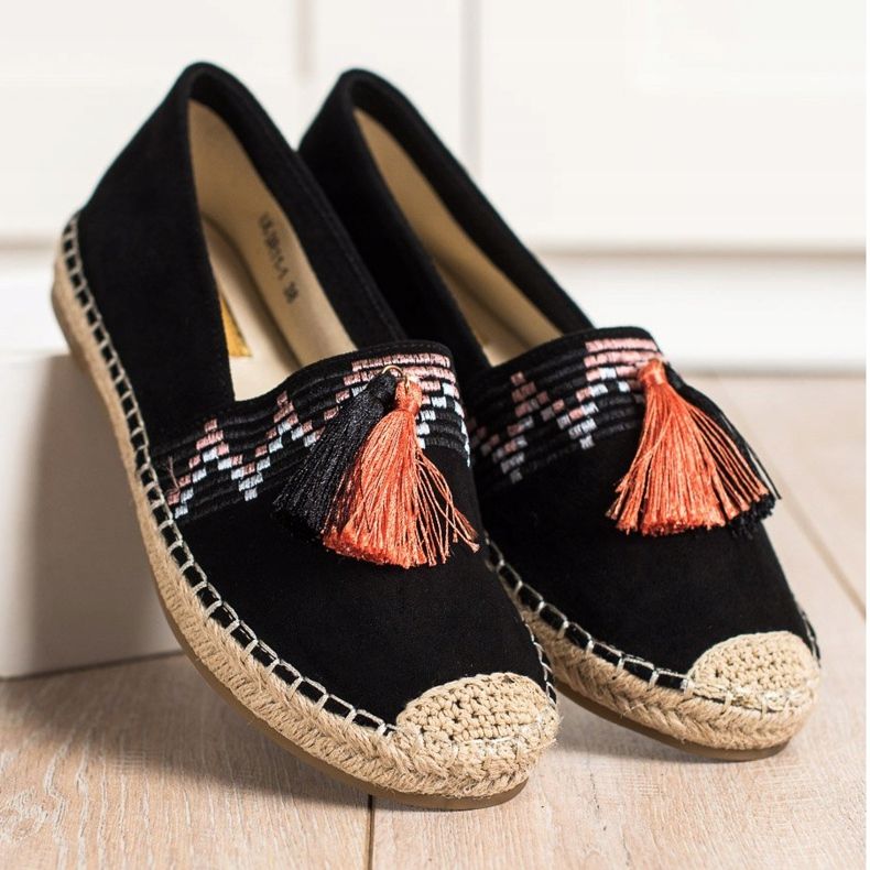 Best Shoes Modne espadrile s ukrasima crno 2