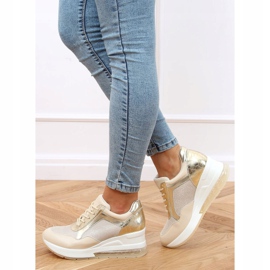 Sportske cipele na skrivenom klinu bež i zlatna RQ288 bež zlatni 1