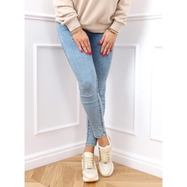 Sportske cipele na skrivenom klinu bež i zlatna RQ288 bež 2