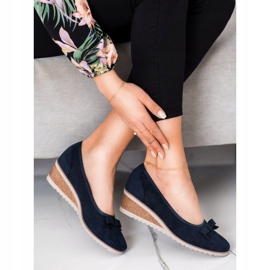 Vinceza Ažurne pumpe s klinom mornarsko plava 1