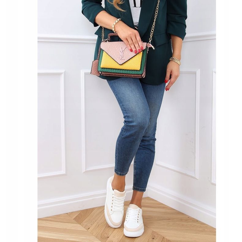 Bijele ženske tenisice 6110 Bež bijela 2