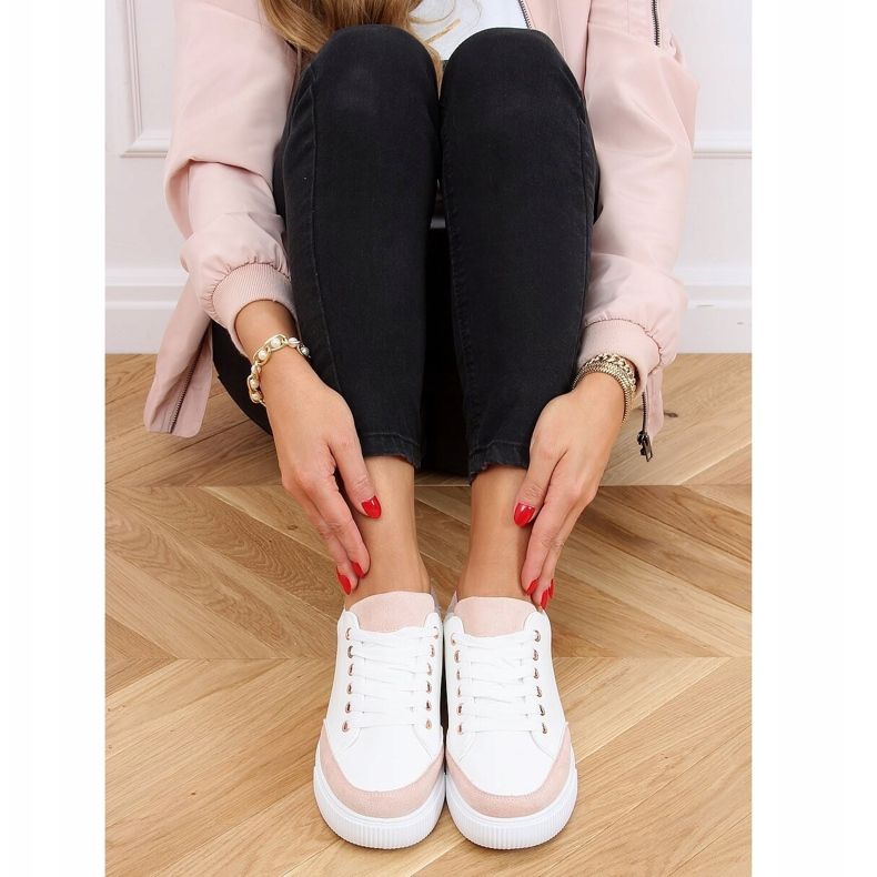 Bijele ženske tenisice 6110 Pink bijela 1