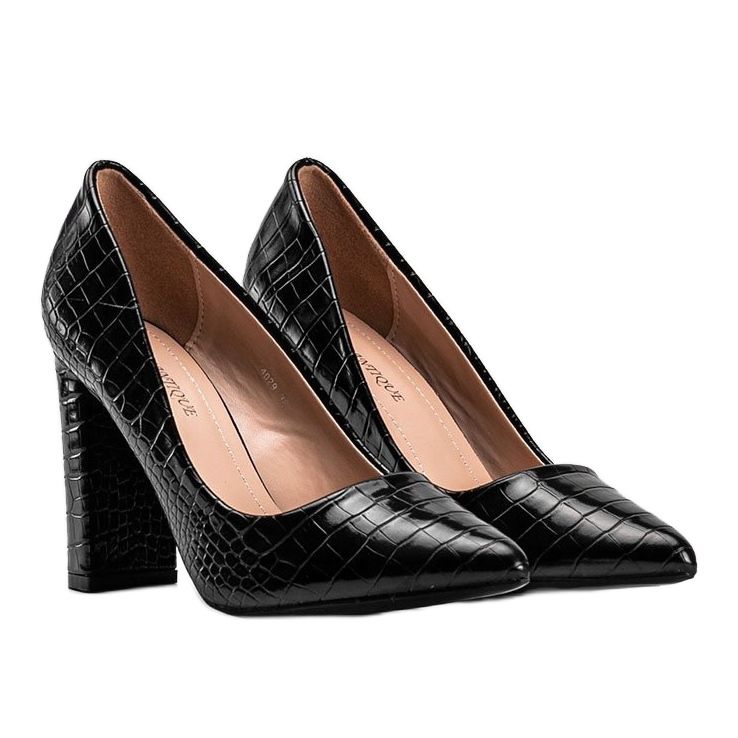 Crne pumpe na stupu od Keely eko kože crno 1