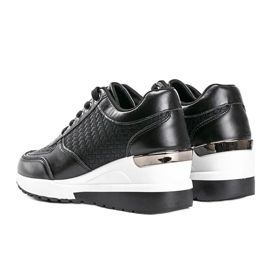 Crne sjajne tenisice na klinu Mara crna 1