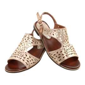 M.Daszyński Ažurne zlatne sandale MR1583-34 zlatni 3