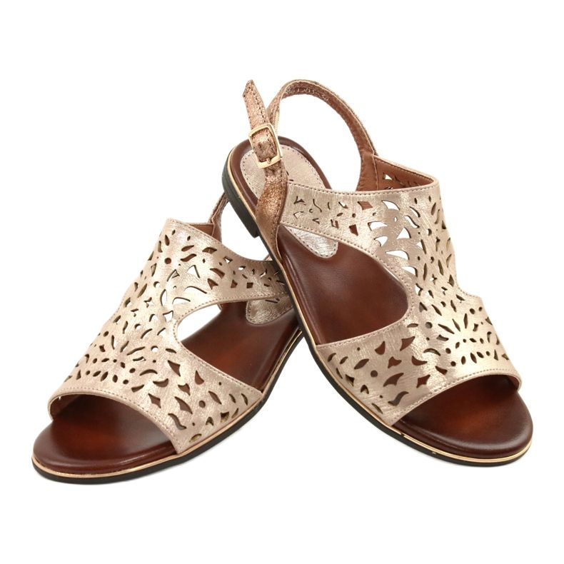 M.Daszyński Ažurne zlatne sandale MR1583-34 zlatni 3