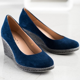 VINCEZA pumpe od antilopa plava 1