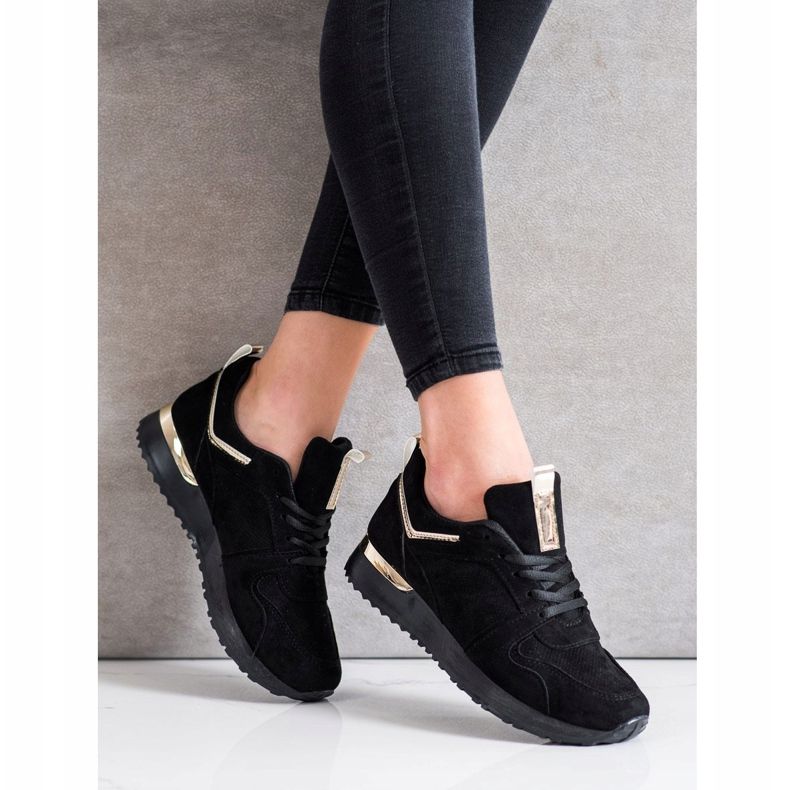 SHELOVET Crne tenisice od antilopa crno 2