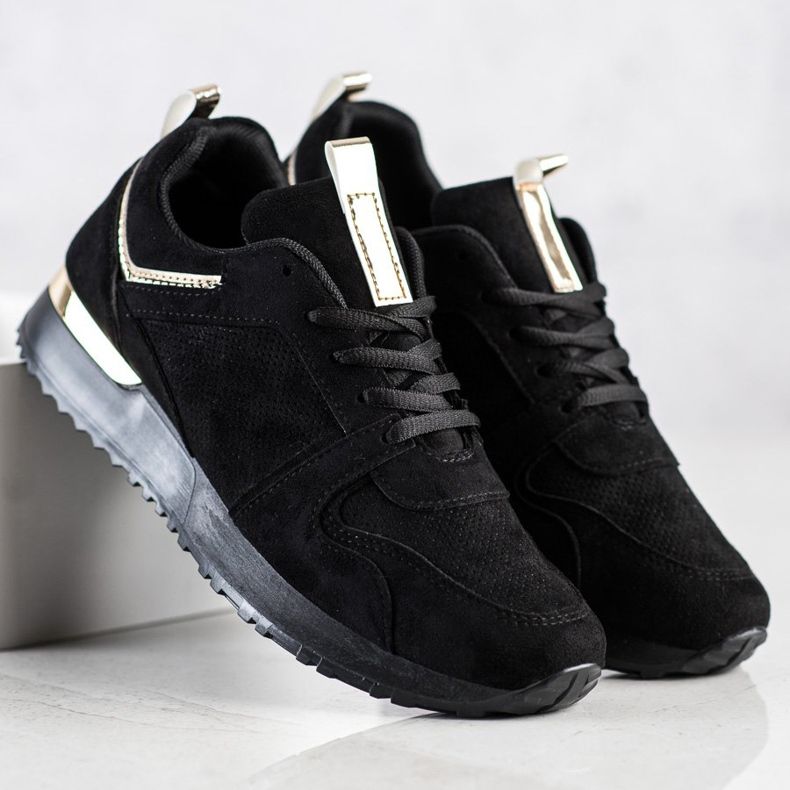 SHELOVET Crne tenisice od antilopa crna 1