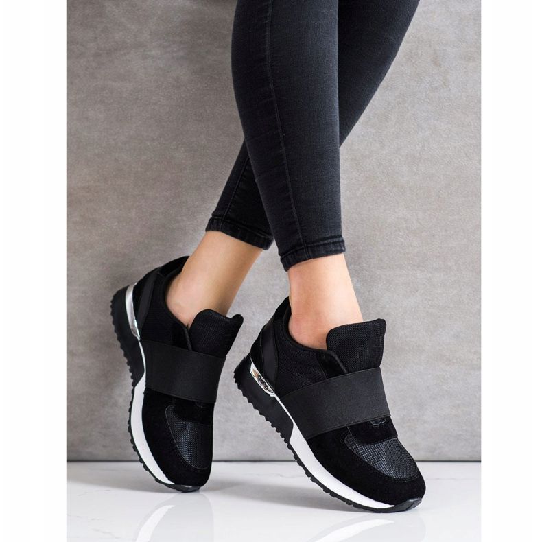 SHELOVET Elegantne tenisice koje se navlače crno 1