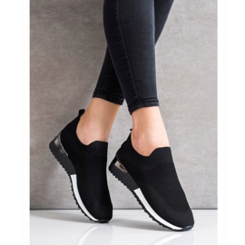 SHELOVET Tekstilne ažur tenisice crno 2