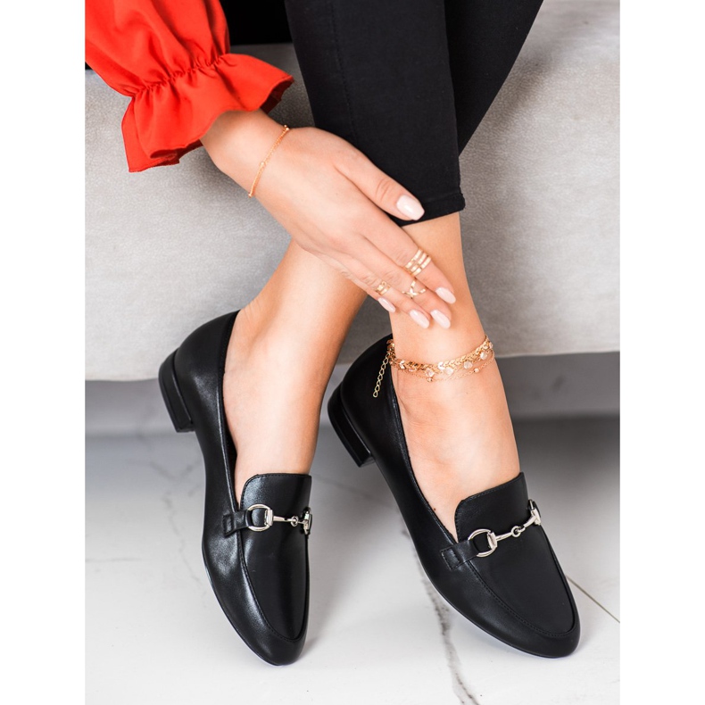 Sergio Leone Klasične mokasine s eko kožom crno 2