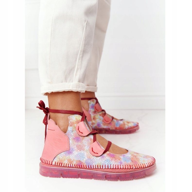 Ženske kožne čizme Maciejka Pink 04457-15 ružičasta višebojan 2