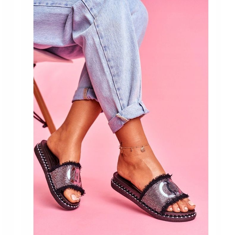 PS1 Japanke s kristalima na platformi Black Candy Man crna 1