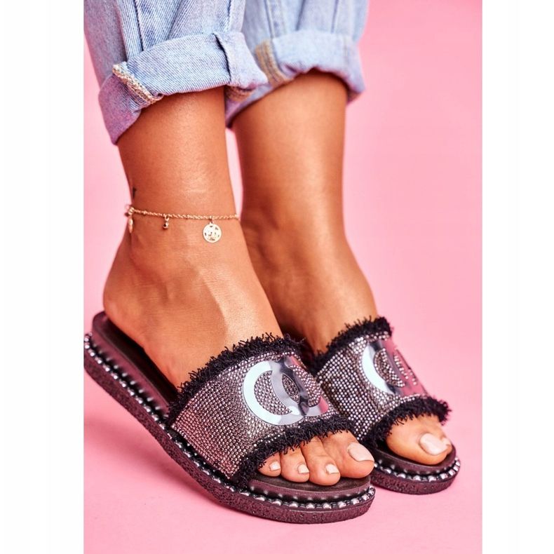 PS1 Japanke s kristalima na platformi Black Candy Man crno 2