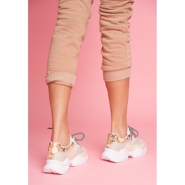 PS1 Ženske sportske cipele Snakeskin Beige Giselle bež smeđa zlatna 3