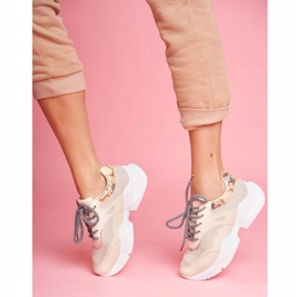 PS1 Ženske sportske cipele Snakeskin Beige Giselle bež smeđa zlatni 1