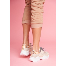 PS1 Ženske sportske cipele Snakeskin Beige Giselle bež smeđa zlatni 2