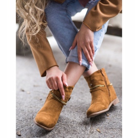 Cm Paris Smeđe kaubojke na klinu smeđa žuta boja 2