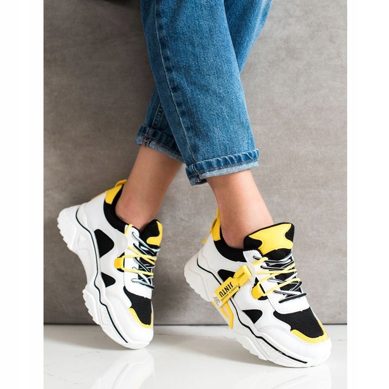 Weide Modne tenisice na vezanje bijela crna višebojan 2