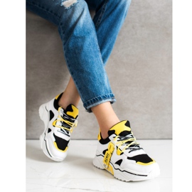 Weide Modne tenisice na vezanje bijela crna višebojan 1