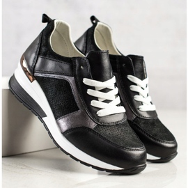 VINCEZA Glitter tenisice crno 1