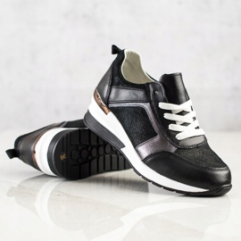 VINCEZA Glitter tenisice crna 2