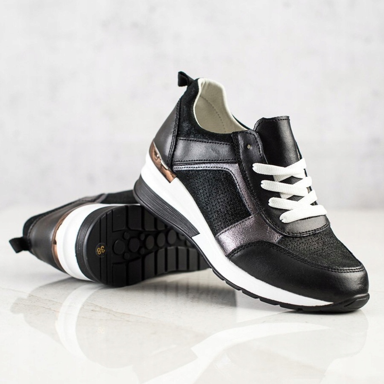 VINCEZA Glitter tenisice crno 2