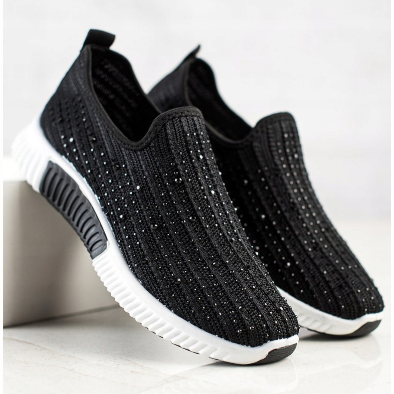 SHELOVET Sliponi s kristalima crna 1