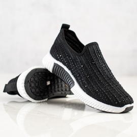 SHELOVET Sliponi s kristalima crna 2