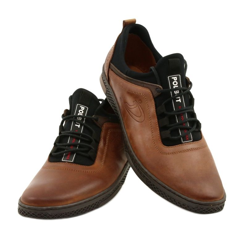 Polbut Muške kožne casual cipele K24 1337 smeđa 4