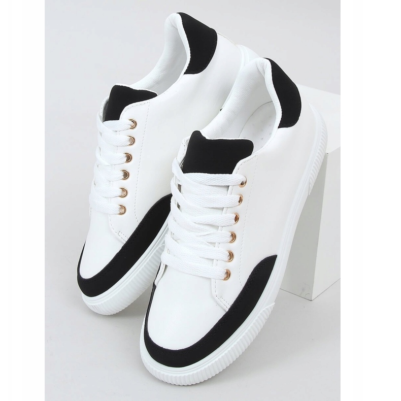 Bijele ženske tenisice 6110 Crna bijela crno 1