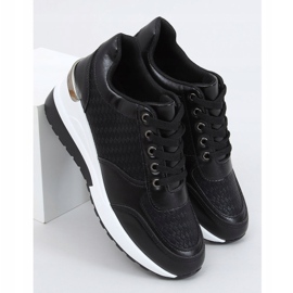 Crne MY-2717 Crne sportske cipele na skrivenoj klinnoj peti crna 1